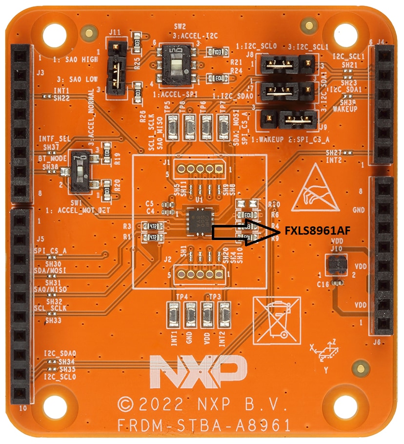 Figure 1. Evaluation board featured component locations
