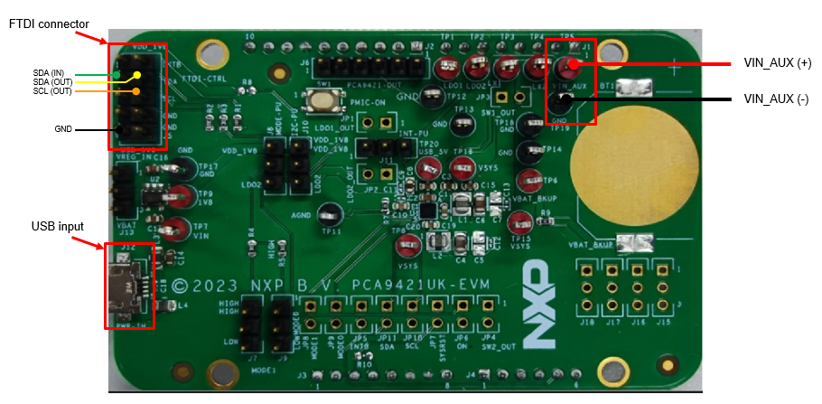 Figure 2. PCA9421UK-EVM Connection