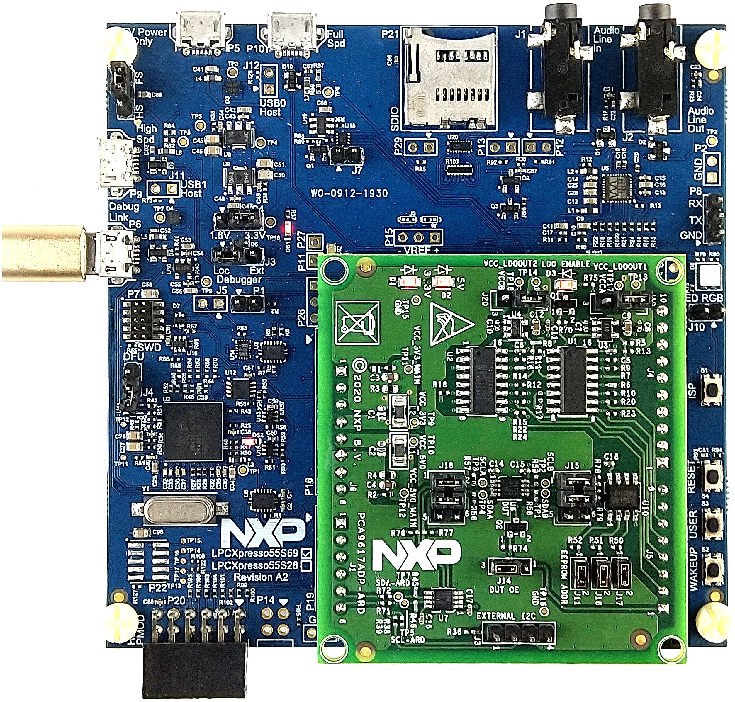 PCA9617ADP-ARD daughter board / LPCXpresso55S69 mother board operation