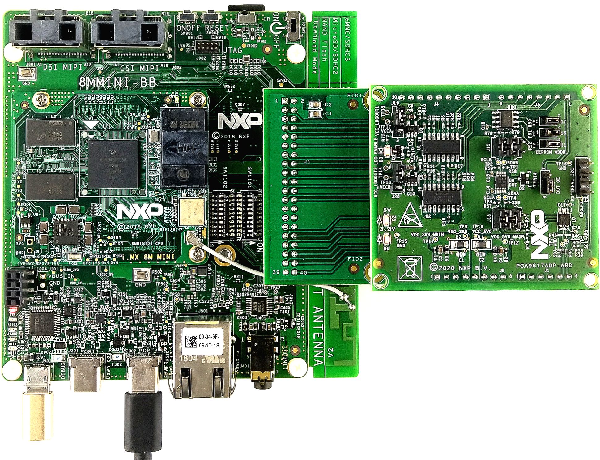 PCA9617ADP-ARD daughter board / i.MX 8M Mini LPDDR4 EVK board operation