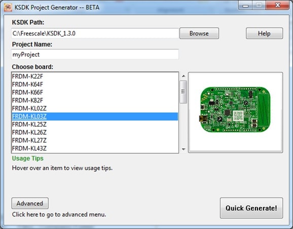 KSDK-PROJECT-GENERATOR-KL03Z