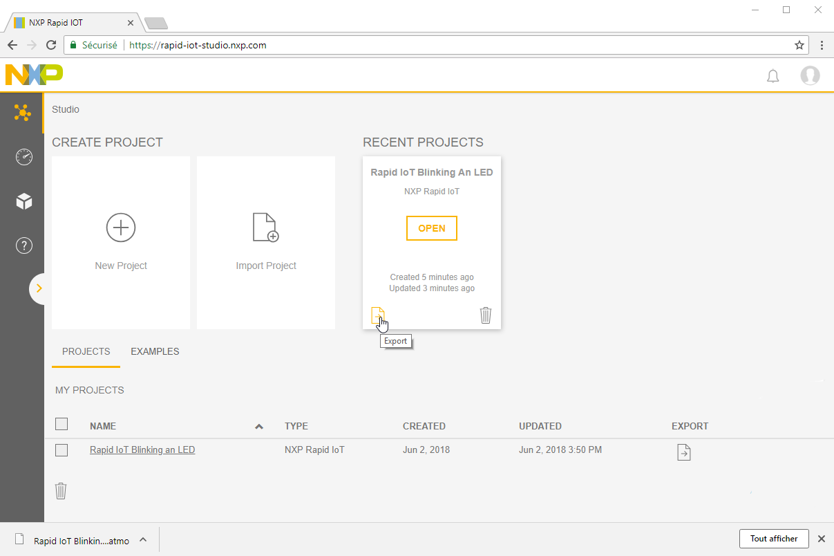 Figure 15.  Save/Export Project Offline