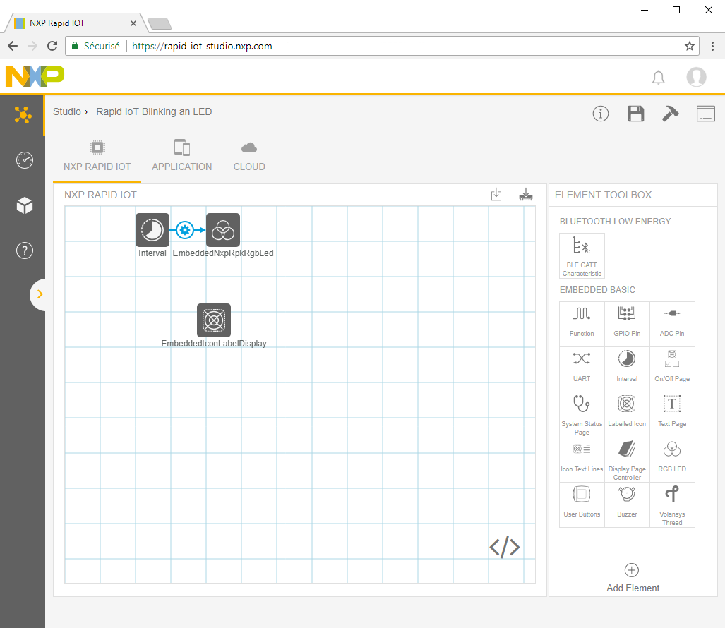 Figure 5.   Embedded View for Blinking an LED Project Example