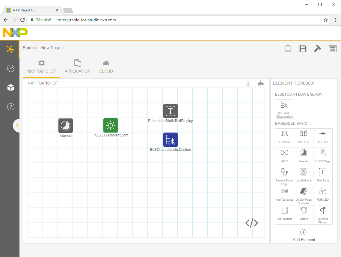 Figure 10.  Element added to New Workspace