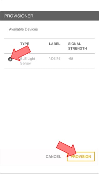 Figure 30.  Select and Provision your Rapid IoT board
