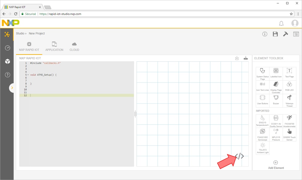 Figure 8.   Code Editor Button and View