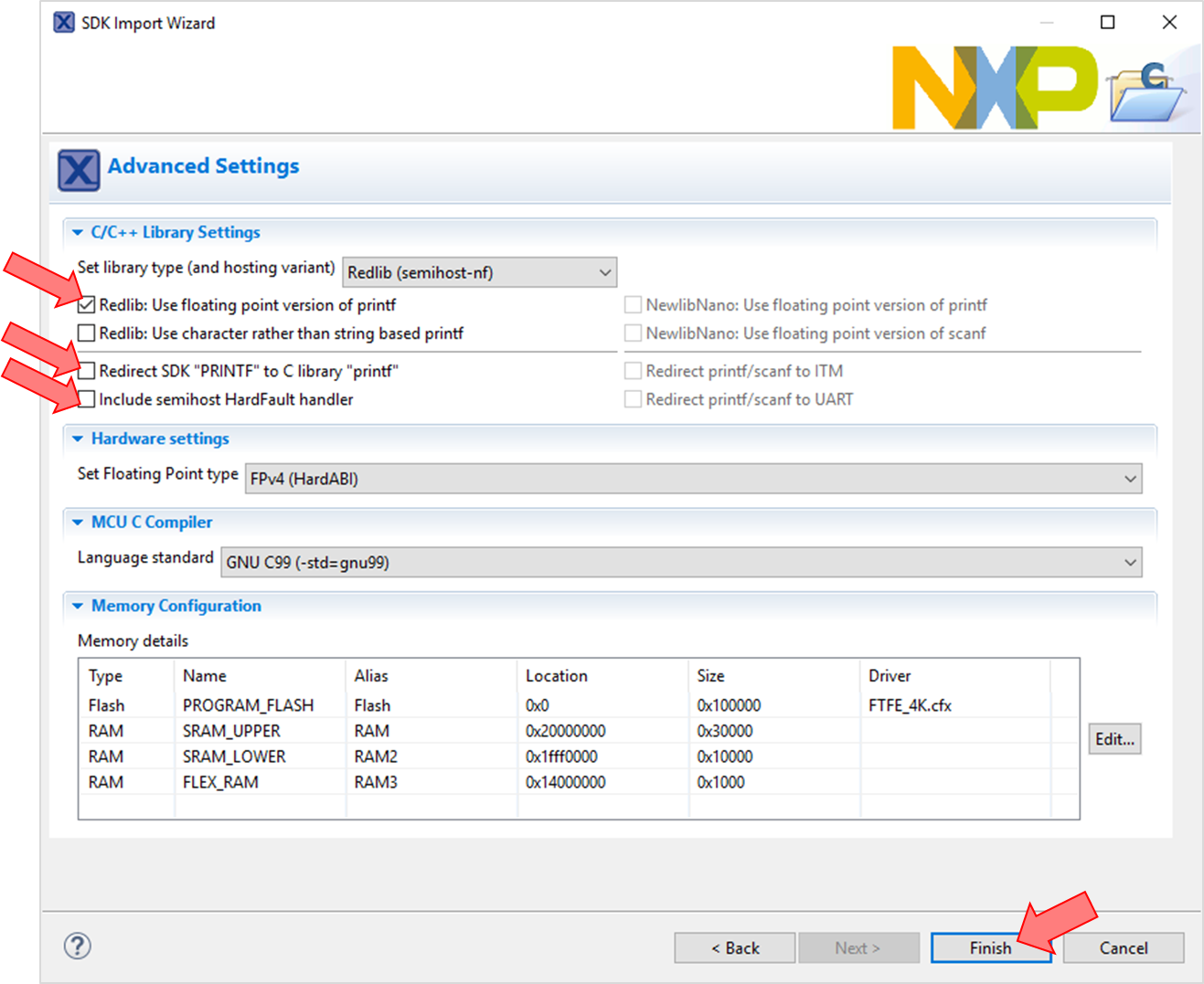 Figure 14.  Project advanced Settings
