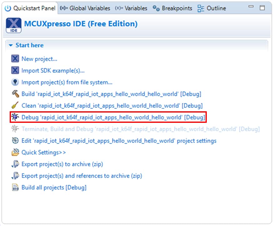 Figure 23.  Project Debug