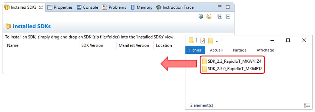 Figure 9.   Rapid IoT target SDK install for MCUXpresso IDE