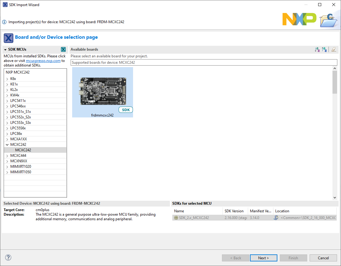 Clone an Example Project from MCUXpresso IDE