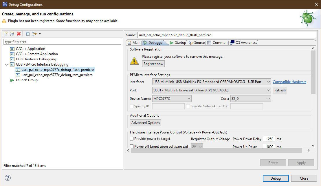 Debug Configurations