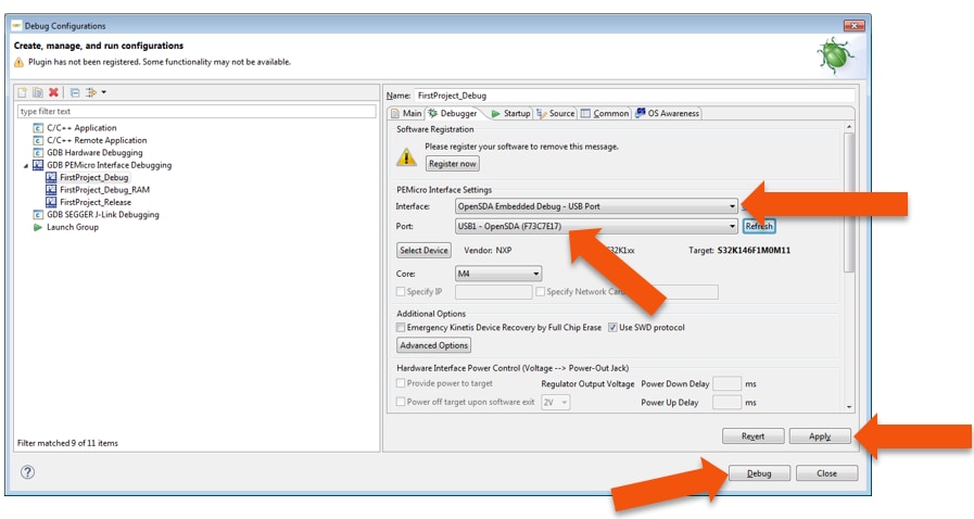 S32K146-GS-S32DS-DEBUG-OPENSDA-OPTIONS2