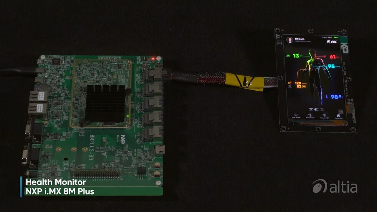 Altia Health Monitor GUI on i.MX 8M Plus SoC