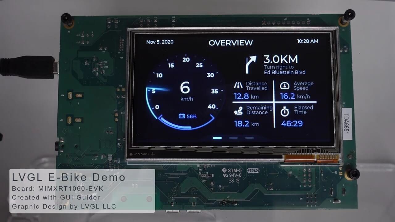 LVGL E-Bike Demo on i.MX RT1060